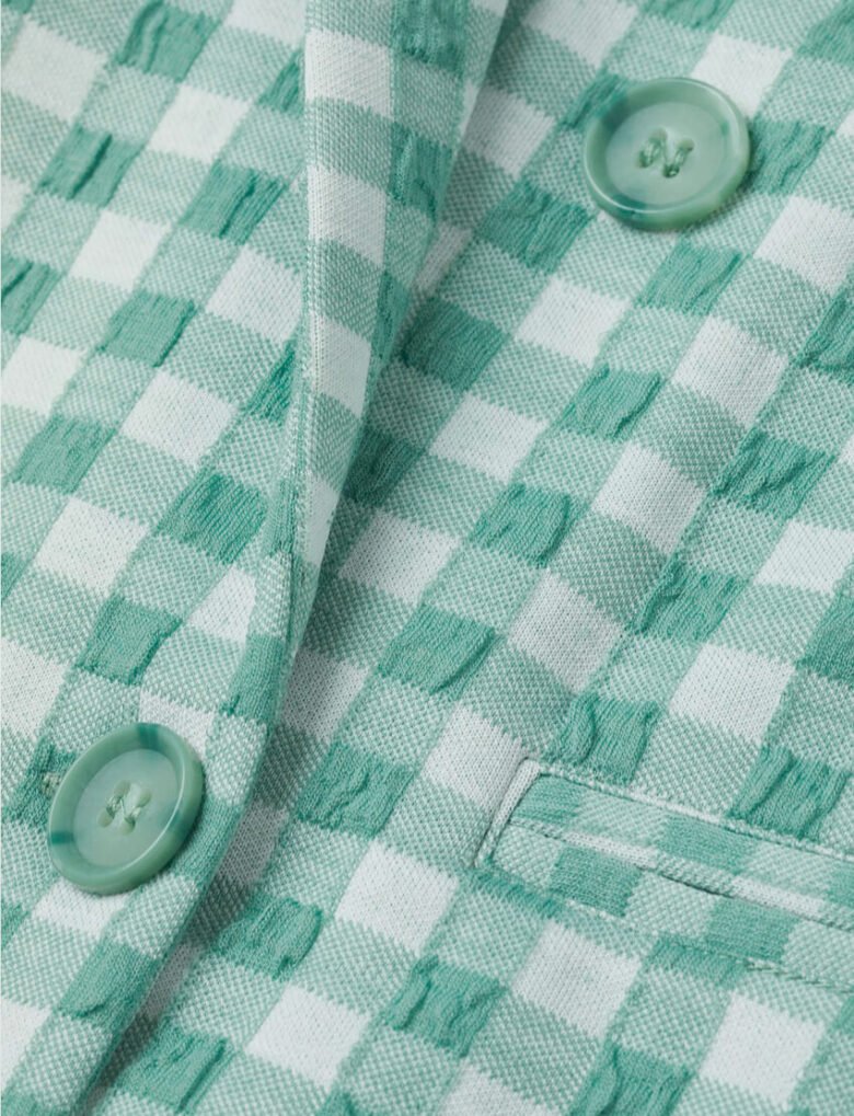 Linen Check Blazer - Image 4